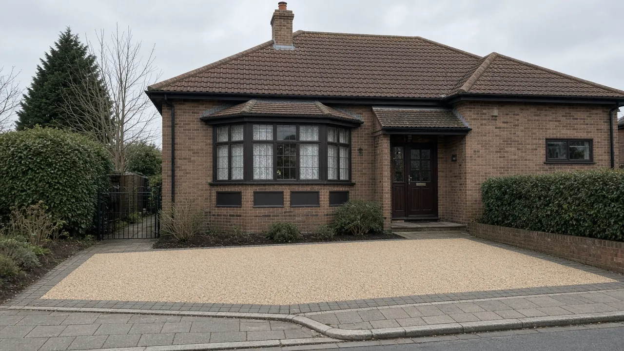 Example image: 1930s bungalow in Zetland with a widened resin driveway